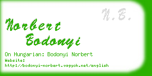 norbert bodonyi business card